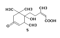 Chemical structure of Abscisic Acid.